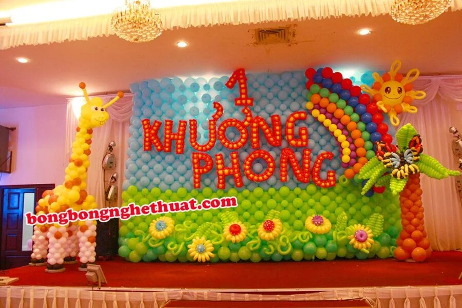 trang tri tuong bong bong sinh nhat