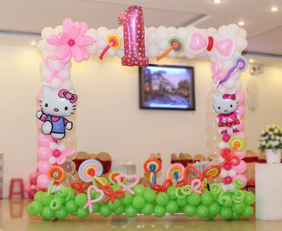 khung-bong-bong-sinh-nhat Trang trí khung hình bong bóng sinh nhật Kitty
