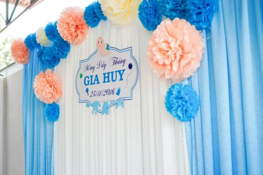 Phông nền rèm sinh nhật bé trai