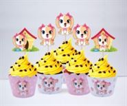 Vỏ bánh cupcake bé gái tuổi chó
