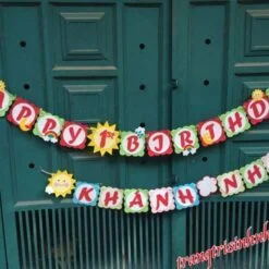 Dây Chữ Happy Birthday  vải nỉ và Tên Bé 2