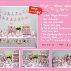 Set phụ kiện trang trí thôi nôi Công Chúa