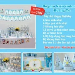 Set phụ kiện trang trí thôi nôi Hoàng Tử