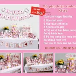 Set phụ kiện sinh nhật chủ đề Kitty