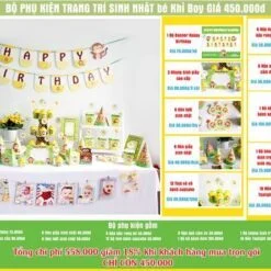 Set phụ kiện sinh nhật bé trai Tuổi Khỉ