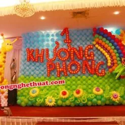 Trang Trí Tường Bong Bóng sinh nhật Rừng Xanh