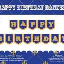 Dây chữ Happy Birthday màu xanh hoàng gia