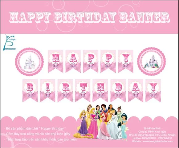 Dây Chữ Happy Birthday Công Chúa