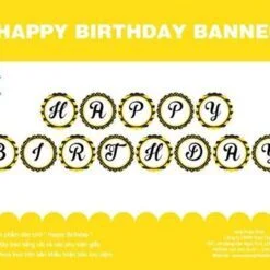 Dây chữ Happy Birthday màu vàng đen