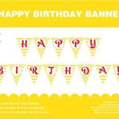 Dây chữ Happy Birthday màu vàng sọc zigzag