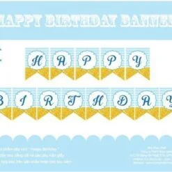 Dây chữ Happy Birthday màu xanh da trời