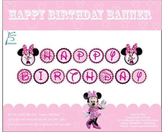 Dây Chữ Happy Birthday Minnie