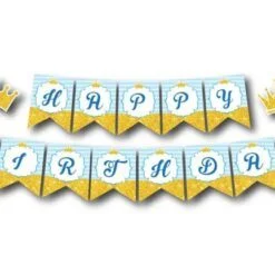 Tem day chữ Happy Birthday Vương Miện Bé Trai