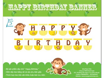 dây happybirthday bé trai tuổi khỉ