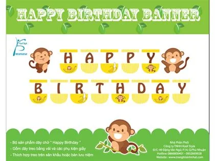 dây happybirthday bé trai tuổi khỉ