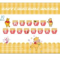 Dây chữ Happy Birthday chủ đề gấu Pooh