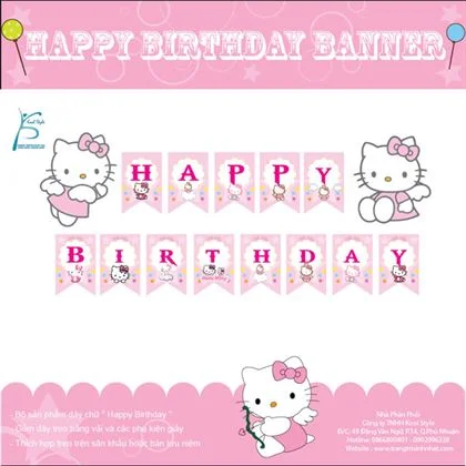 daychusinhnhathappybirthdaykitty-6511 Dây chữ Happy Birthday chủ đề Kitty