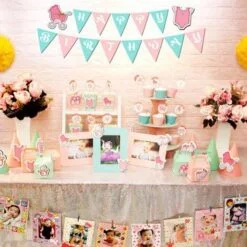 Full set baby girl màu hồng xanh min