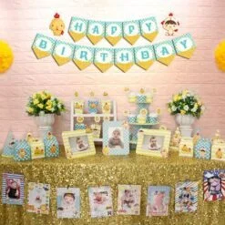 Full set bé trai tuổi gà màu xanh min vàng