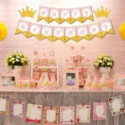 Full set vương miện bé gái màu hồng hoàng gia