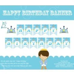 Dây chữ Happy Birthday Chủ Đề Hoàng Tử