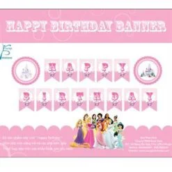 Dây chữ Happy Birthday Chủ Đề Công Chúa