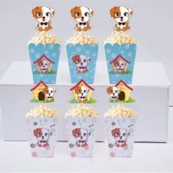 Hộp đựng bắp rang bơ bé trai tuổi chó