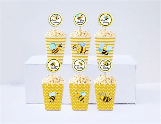 Hộp đựng bắp rang bơ Bé Ong màu vàng hoàng gia