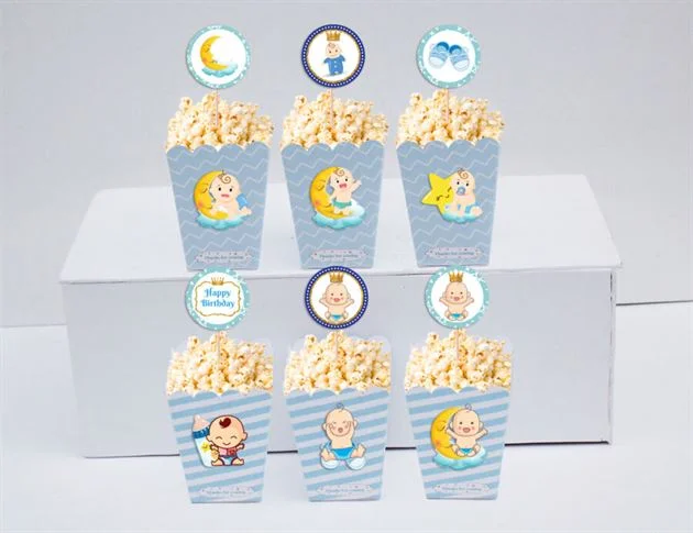 Hộp đựng  bắp rang bơ baby boy màu xanh da trời