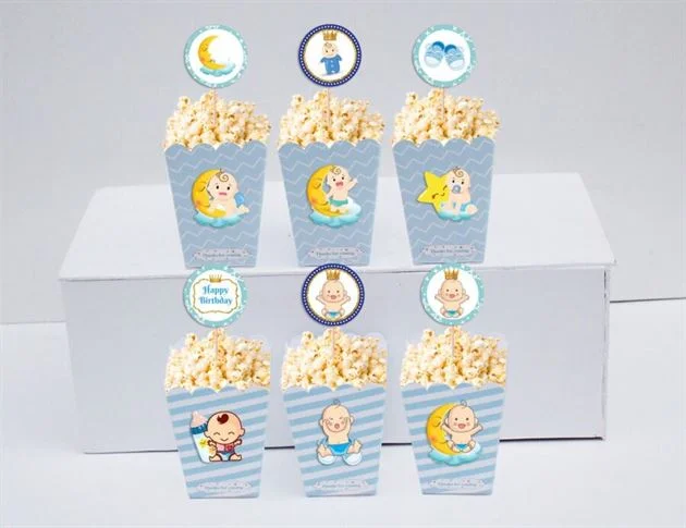 Hộp đựng bắp rang bơ baby boy màu xanh da trời