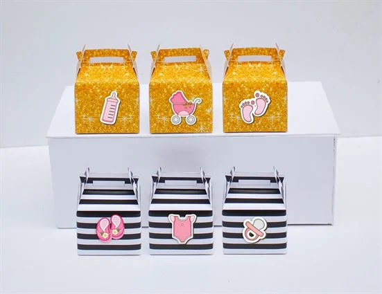 Hộp quà sinh nhật baby girl màu đen kim tuyến