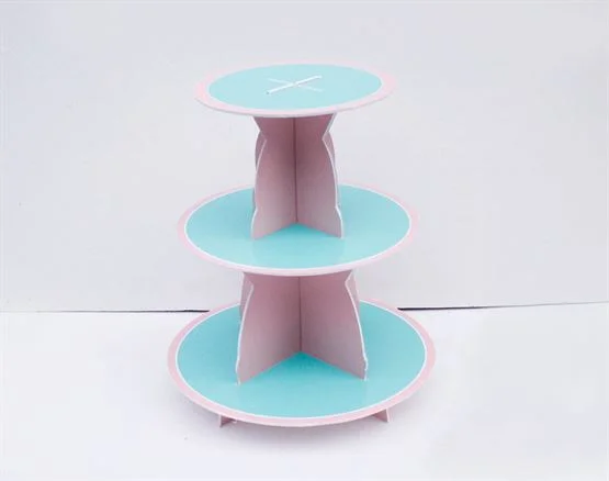 Kệ bánh kem màu hồng xanh min