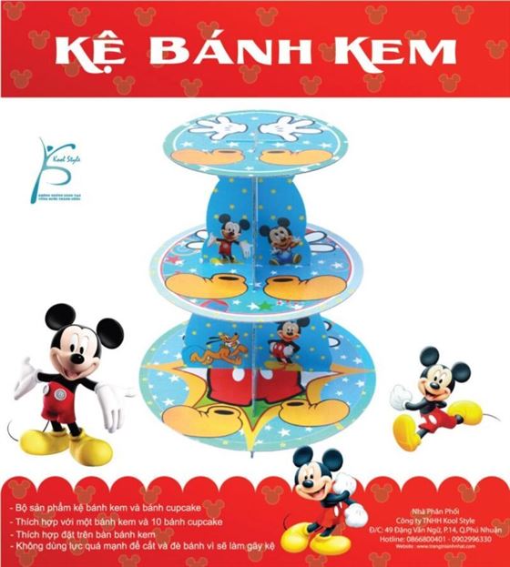 Kệ bánh sinh nhật chuột Mickey