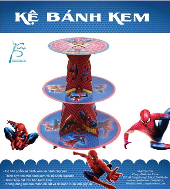 Kệ Bánh Kem Sinh Nhật người nhện (Spiderman)