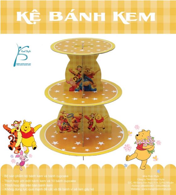 Kệ Bánh Kem Sinh Nhật Chủ Đề Gấu Pooh