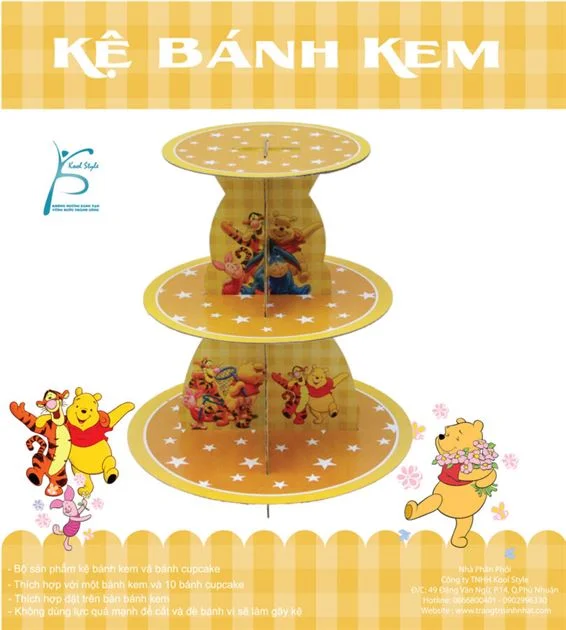 kebanhkemsinhnhatgaupooh7998-8341 Kệ Bánh Kem Sinh Nhật Chủ Đề Gấu Pooh