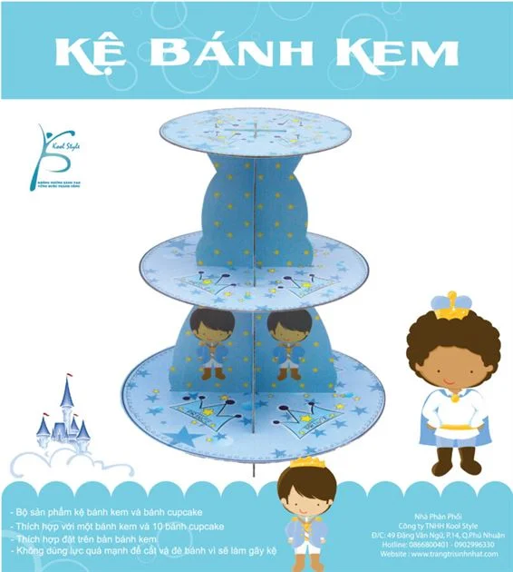 kebanhkemsinhnhathoangtu2828-466 Kệ Bánh Kem Sinh Nhật chủ đề Hoàng Tử
