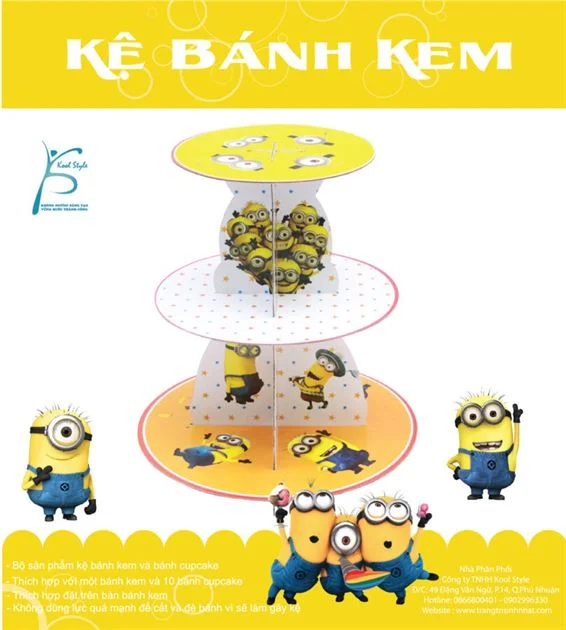 kebanhkemsinhnhatminnion1839-9818 Kệ Bánh Kem Sinh Nhật Chủ Đề Minion