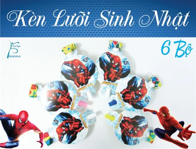 kenluoisinhnhatspiderman5763-4067 Kèn Lưỡi Sinh Nhật Chủ Đề Spiderman