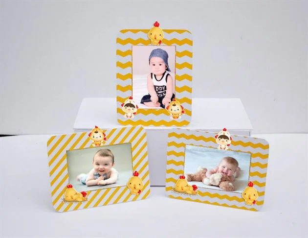 Tem khung hình sinh nhật bé trai tuổi gà