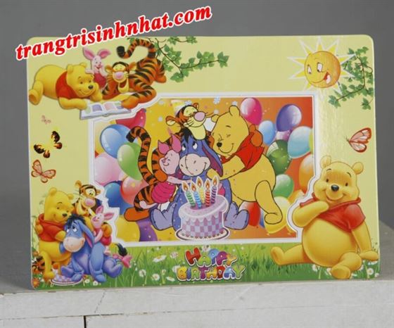 Khung Hình Sinh Nhật đặt bàn Gấu Pooh