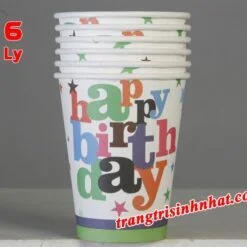 Ly giấy sinh nhật chủ đề Happy Birthday