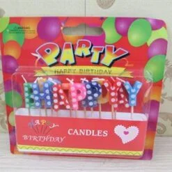Nến trang trí sinh nhật happy birthday chấm bi