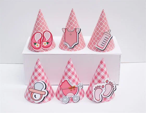 Nón sinh nhật baby girl màu hồng lưới