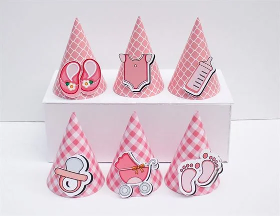 Nón sinh nhật baby girl màu hồng lưới