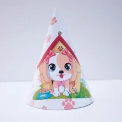 Nón sinh nhật bé gái tuổi chó màu trắng