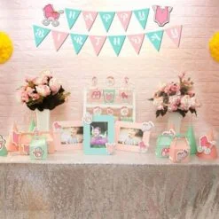 Set mini baby girl màu hồng xanh min
