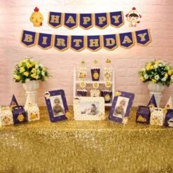 Set phụ kiện sinh nhật bé trai tuổi gà màu xanh hoàng gia