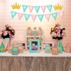 Set mini vương miện bé gái màu hồng xanh min