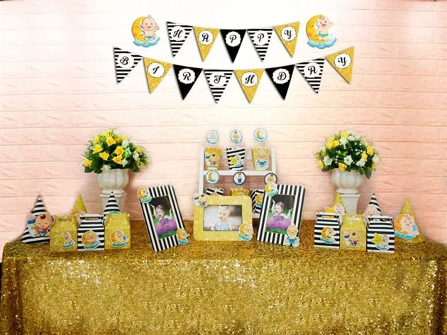 set-mini-phu-kien-sinh-nhat-den-kim-tuyen-baby-boy Set mini Baby Boy màu đen kim tuyến